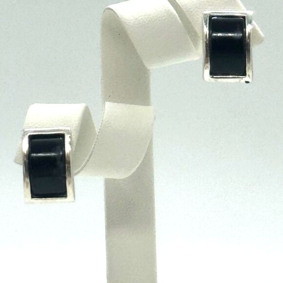 INC Black and Silver Tone Post Earrings - Picture 1 of 5